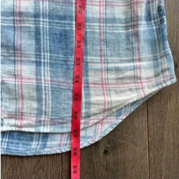 G-Star Raw Landoh Plaid Pearl Snap Shirt Size L Western Faded Blue Casual - Picture 6 of 9